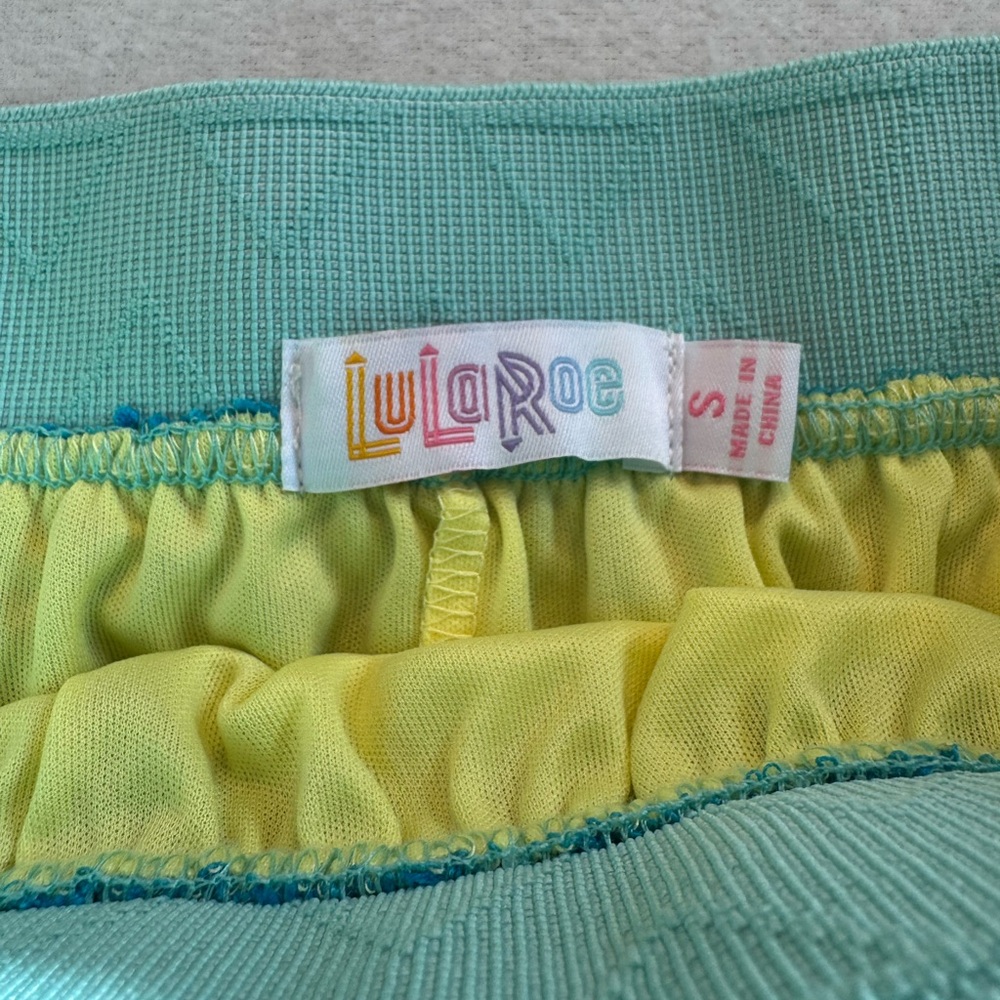 LuLaRoe Teal and Yellow Lace Maxi Skirt - Picture 5 of 7